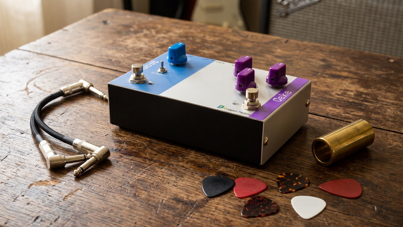 Image of a Guitar Effects Pedal  on a table